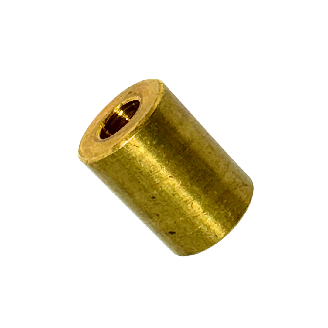 Spacer, 6mm Round X 3mm Length, 3.2mm ID, Brass, Nickel Plate Finish