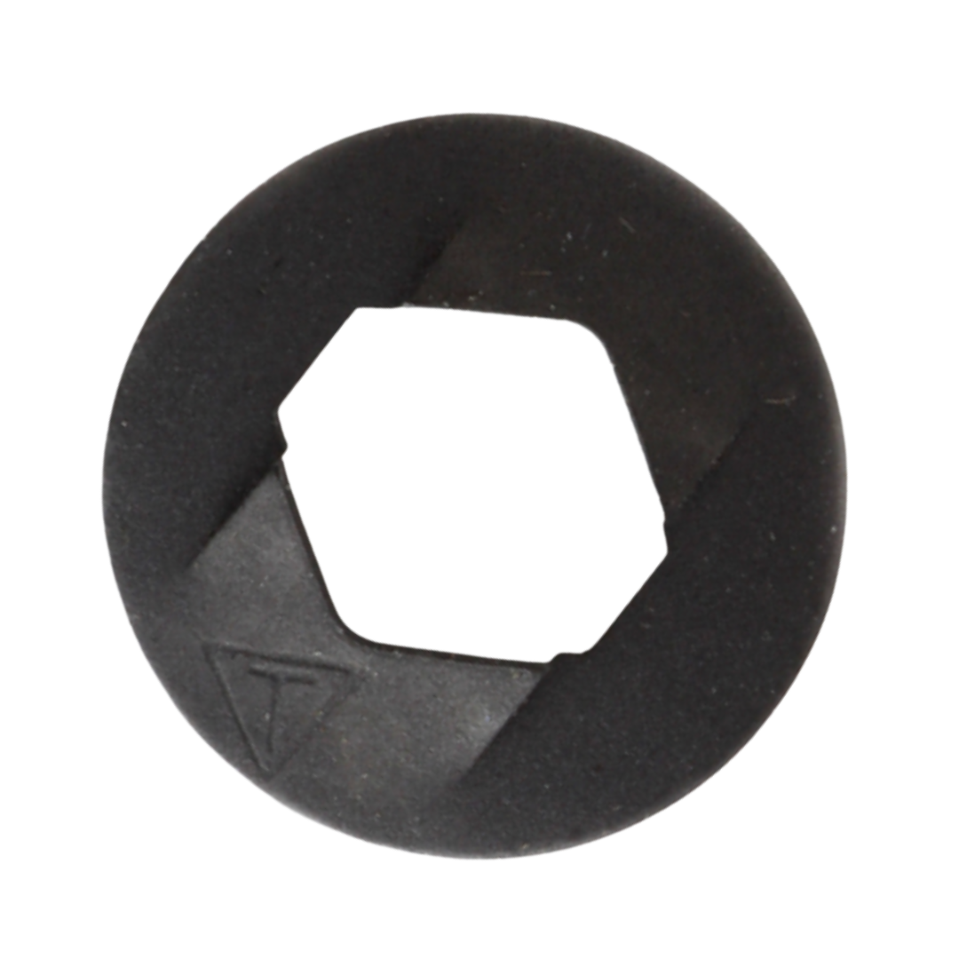 .264 DIA. STUD RECEIVER ROUND FLAT TYPE BLACK PHOS & OIL, OD .56, .014 MAT THK