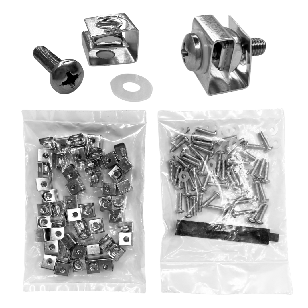 10-32 Server Rack Hardware Kit with G-Nuts – 25 Sets + Tool