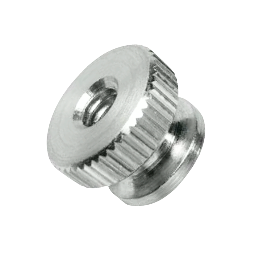 Round Thumb Nut, 7/16" Head OD, 8-32 ID Thread x 9/32" Body Length, Stainless Steel