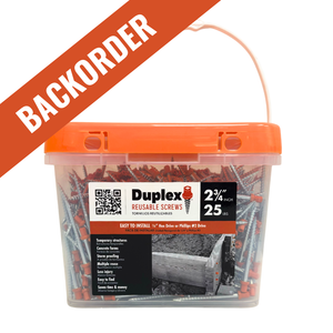 2-3/4" Duplex Screws – 25 lb Bucket