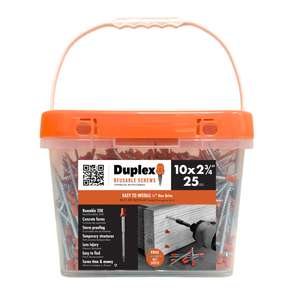 *ONLINE PRE-ORDER ONLY* NEW DESIGN #10 X 2-3/4" - 25 POUND BUCKET DUPLEX SCREWS W/ LID