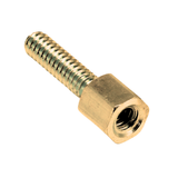 Jackscrew, 3/16" Hex OD x 3/16" Body x 1/4" Male Thread Length, 4-40 Thread, Brass