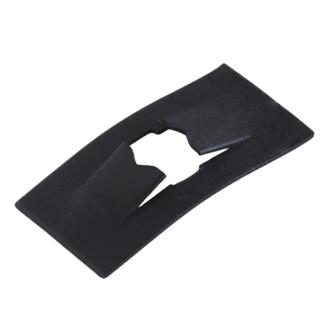 .115 DIA. STUD RECEIVER RECT. FLAT TYPE BLACK PHOS & OIL, LENGTH .58 WIDTH .31, .012 MAT THK