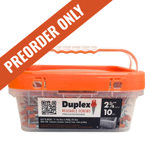 *ONLINE PRE-SALE ONLY* NEW DESIGN # 10 X 2-3/4" - 10 POUND BUCKET DUPLEX SCREWS W/ LID