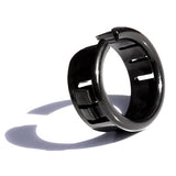 OPEN/CLOSED BUSHING BLACK 6/6 NYLON, .875 HOLE DIA., .67 INSIDE DIA., .92 HEAD DIA., .41 HEIGHT