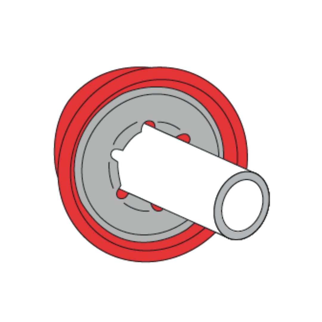 RED PLASTIC CAP FOR .312 STUD. OD .805-.865, HEIGHT .460