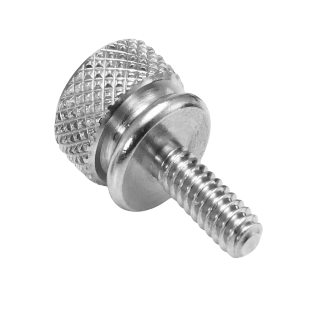 Thumb Screw, Plain Type, 7/16" Head Diameter, 10-32 Thread x 9/16" Thread Length, Aluminum